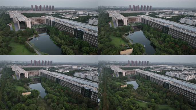 4K原素材-航拍上海华为研究所