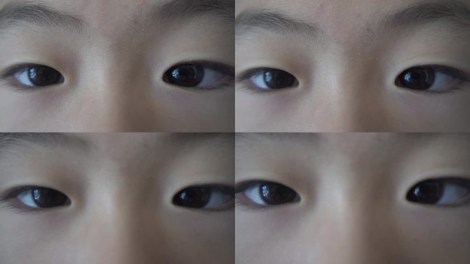 实拍儿童眼睛瞳孔特写4k视频素材可商用
