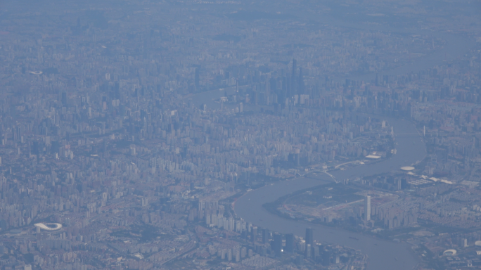高空俯瞰上海城市全貌