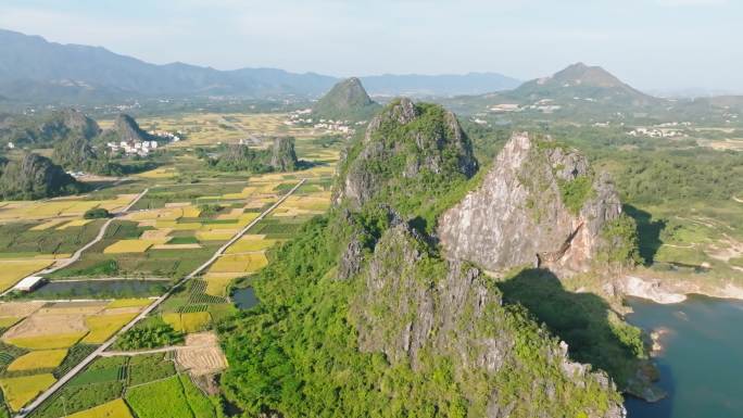 广东阳春马兰村稻田喀斯特地貌