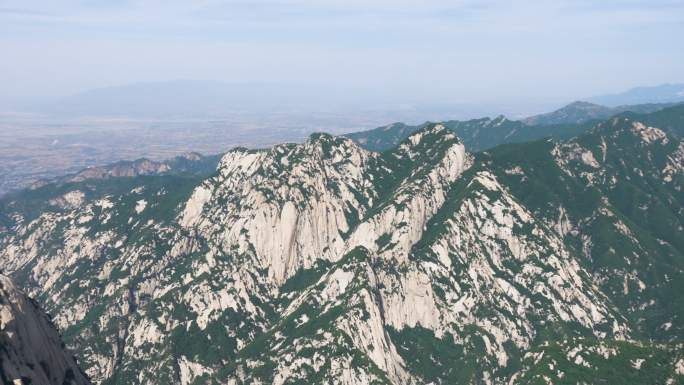 华山雄伟景观全景4K超清航拍宣传风光美景