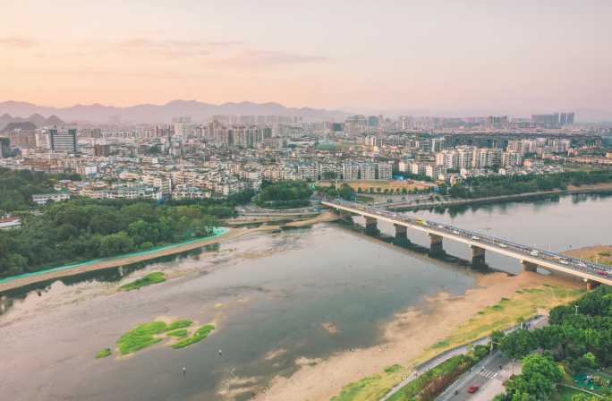 桂林叠彩市区航拍延时大气风光好看素材