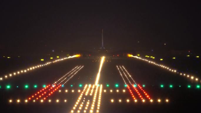 【商用4K】广州白云机场A380夜间降落