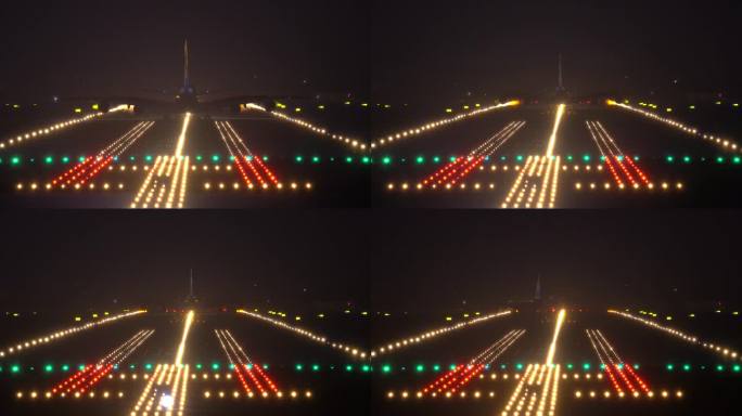 【商用4K】广州白云机场A380夜间降落