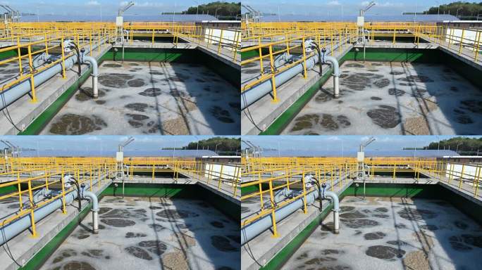 污水处理厂污水处理过程中的慢镜头