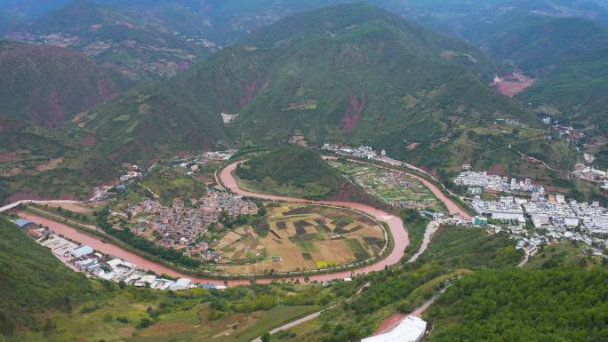 云龙县八卦风水航拍全景