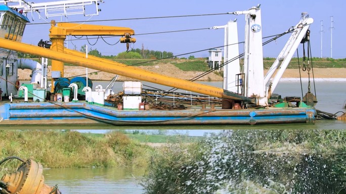 挖泥船挖沙船吸泥船开挖河道河道疏浚施工