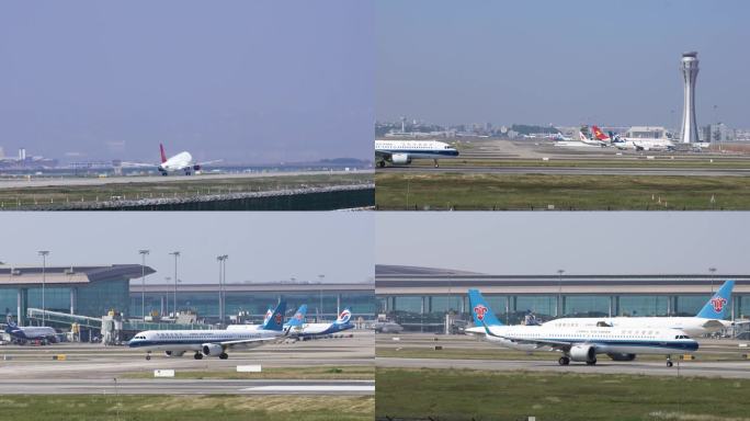 重庆T3出发机场飞机起飞机场实拍