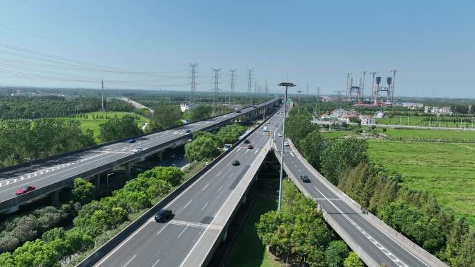 4K原素材-航拍上海S32高速公路