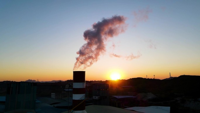 空气污染素材环境保护宣传片废气排大放烟囱