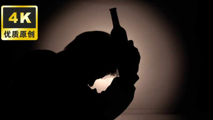 酒鬼醉酒 宿醉 男人伤心剪影 压力大