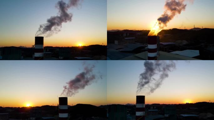 环境污染废气排放大气保护宣传片大烟囱发电