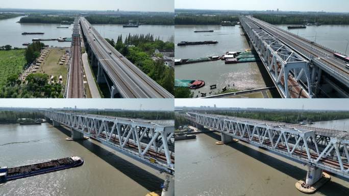 4K原素材-航拍上海车亭公路、松浦大桥