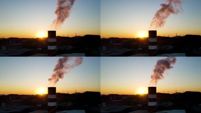 大气废气排放烟冲火力发电环保化肥厂火电厂