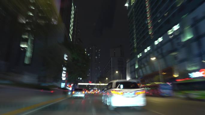车流车流线北京城市夜晚行驶延时车流延时