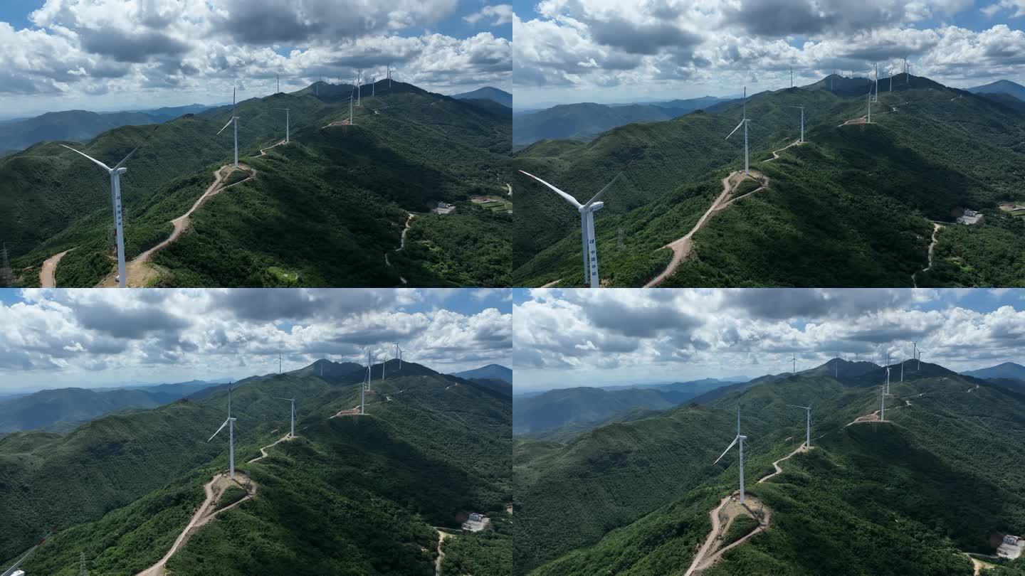 【正版原创】山顶风力发电自然风光