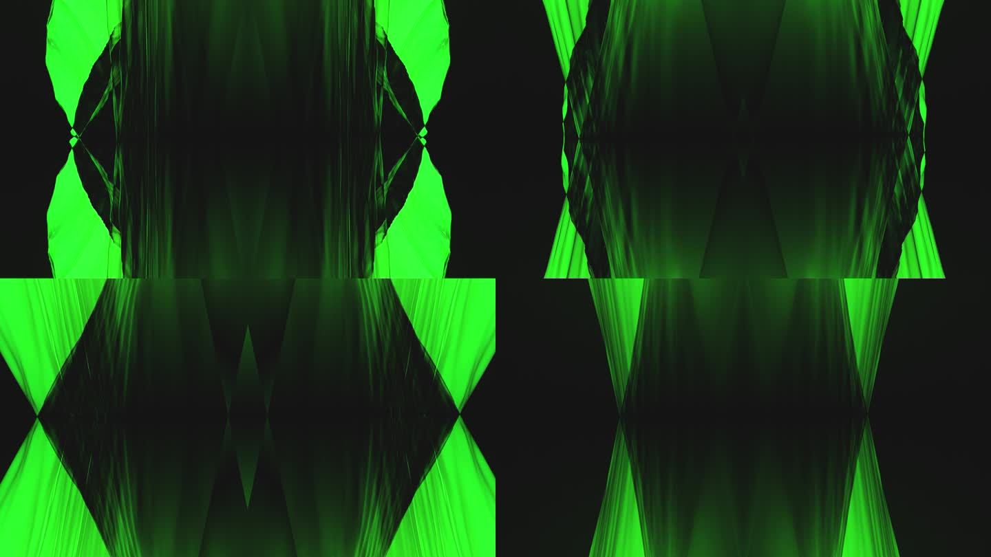【4K时尚背景】黑绿影纱艺术抽象创意空间