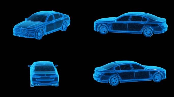 蓝色科技线条宝马X7透明通道素材