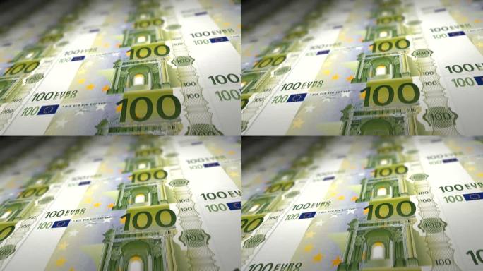100欧元纸币钱贸易摩擦关税