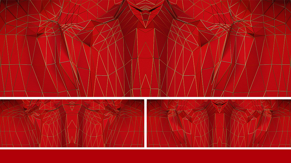 【宽屏时尚背景】红色传统新年春节设计背板