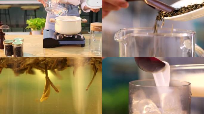 珍珠奶茶制作展示纯手工纯茶