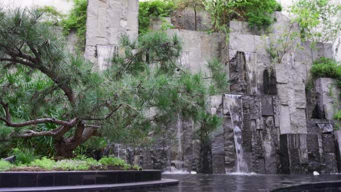山水园林绿植水景观墙