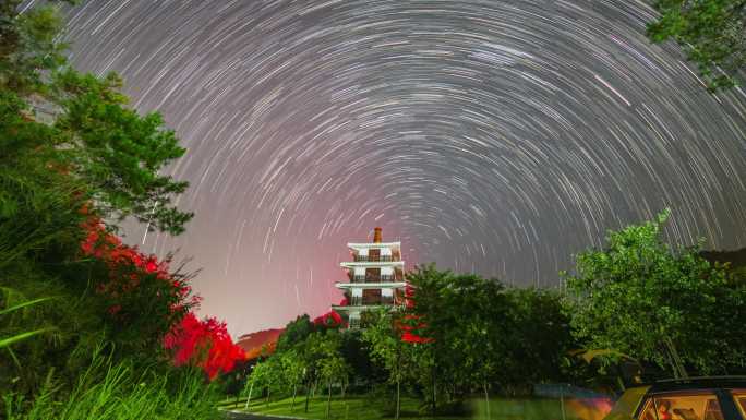 容县地标都峤山养心学院醉美星轨