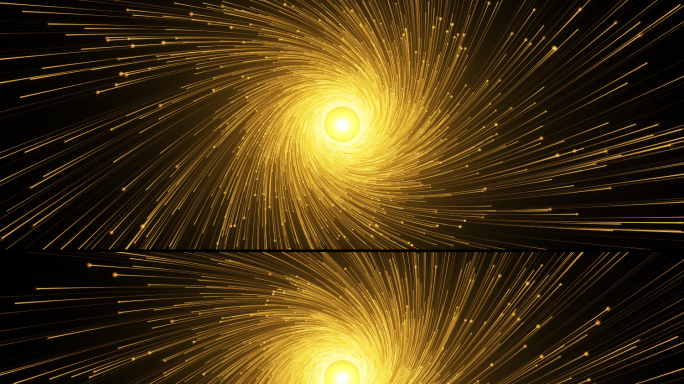 金色螺旋粒子线条