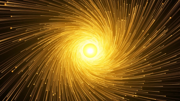 金色螺旋粒子线条