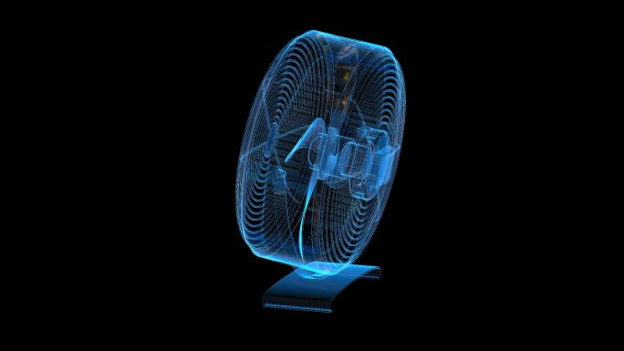 科技全息电风扇动画透明通道素材