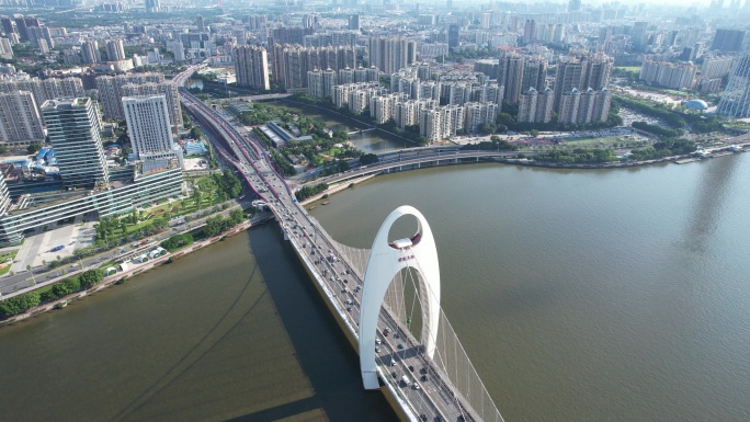 广州猎德大桥航拍材素