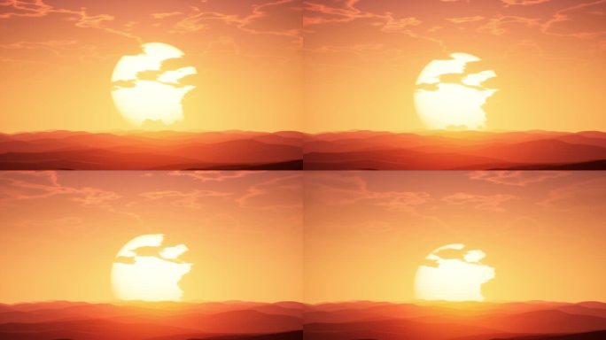 沙漠黄昏落日005