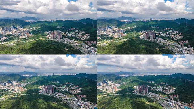 4K深圳城市风光延时摄影航拍