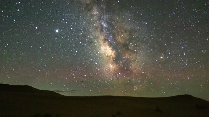 4K夏季沙漠银河星空延时