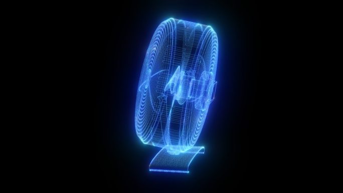 发光全息电风扇动画透明通道素材