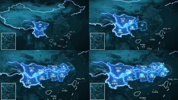 长江流域经济带科技地图