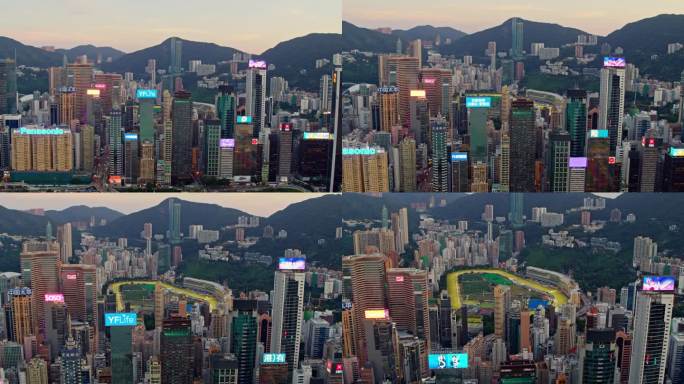 香港城市大景航拍港岛高楼广告牌-0028