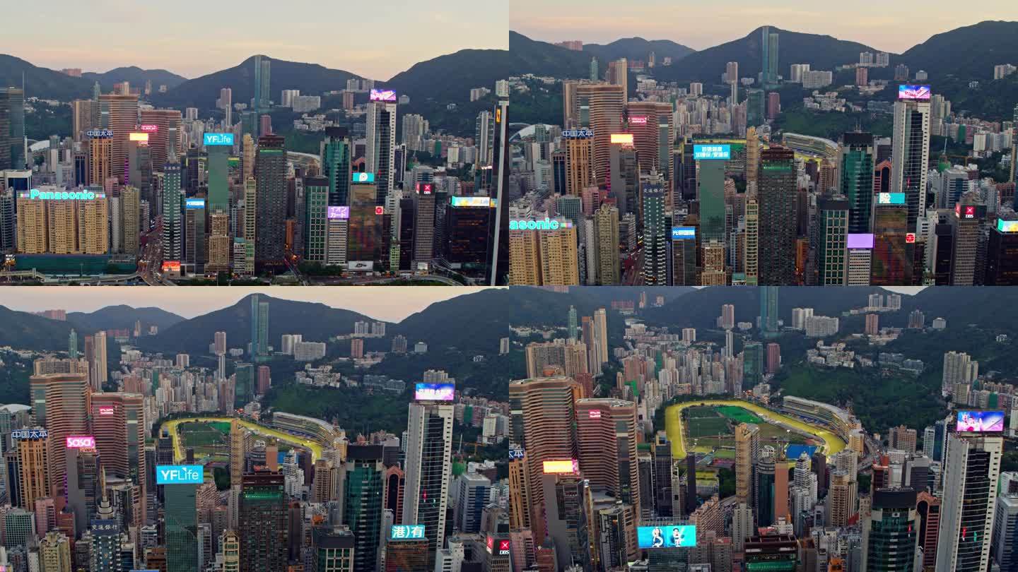 香港城市大景航拍港岛高楼广告牌-0028