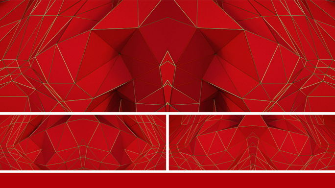【宽屏时尚背景】三角红色几何传统新年设计