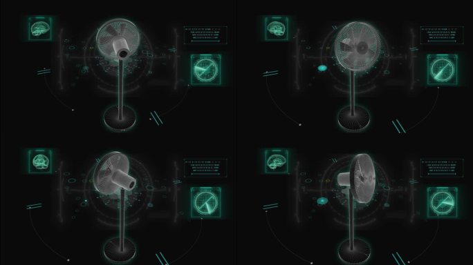 HUD科技界面电风扇展示素材
