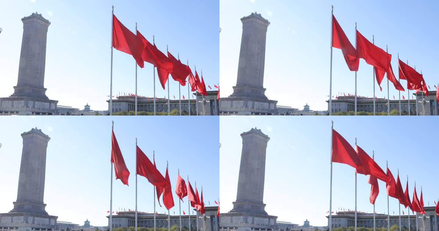 天安门人民英雄纪念碑五星红旗华表国庆国旗