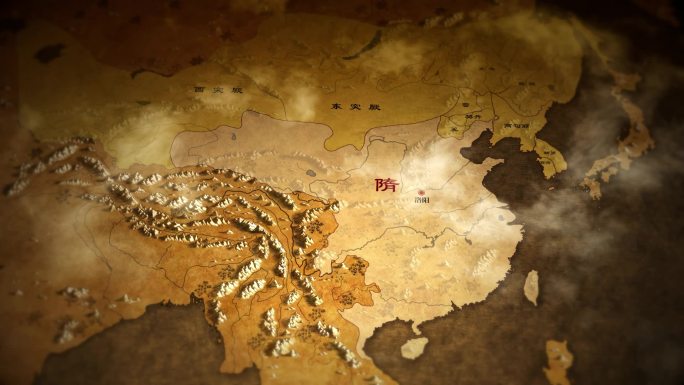 隋朝疆域图 地图动画
