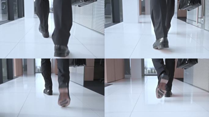 SLO MO DS商务男士鞋在走廊行走