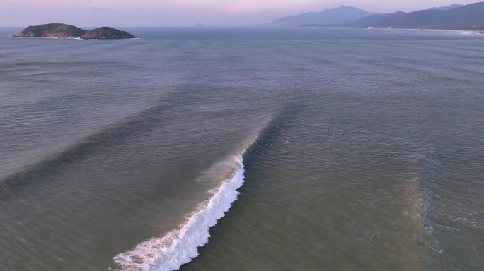 航拍南燕湾长板冲浪