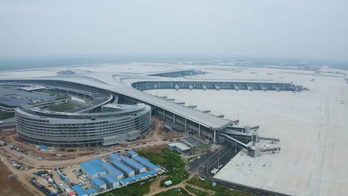 青岛胶东机场建设中航拍镜头