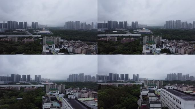 航拍城市视频-镜头拉近