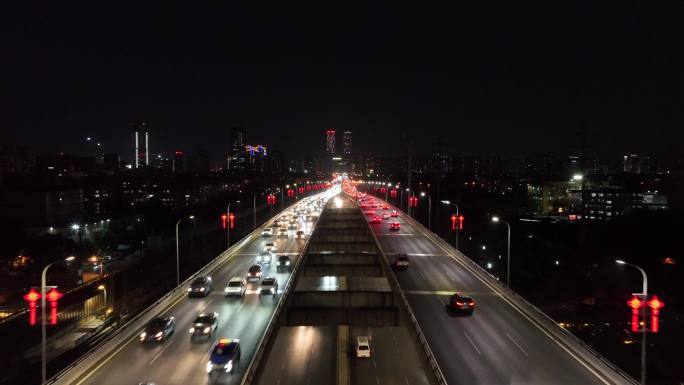 西山区二环南路夜景航拍4k