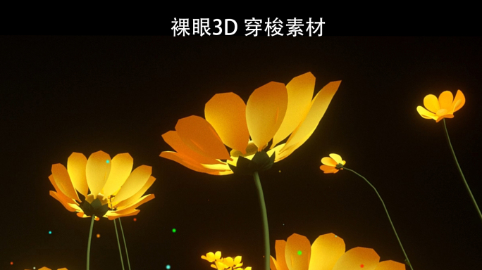 全息3D花穿梭素材