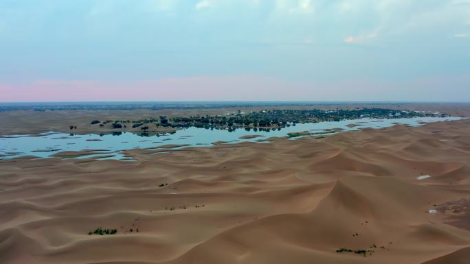 4K航拍-内蒙古额济纳旗沙漠唯美航拍