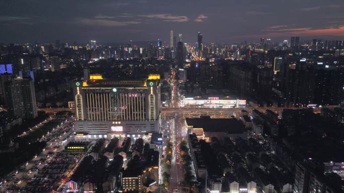 夜景航拍城市大气宣传片素材